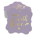 thumbnail image 1 of Inkdotpot Lot de 100 Étiquettes en Papier pour Mariage Forme de Support en Feuille d'Or Véritable, 1 of 7