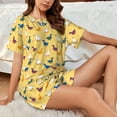 thumbnail image 4 of Cauagu Cartoon Duck for Women's Round Neck Pajama Set,Short-Sleeved Pajamas Soft Sleepwear Set Summer Pajamas Set Lounge Sets 2-Piece Pj-Large, 4 of 6