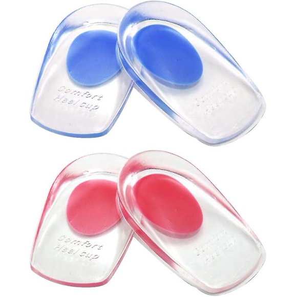 2 Pairs of Gel Heel Pads Silicone Heel Cups for Plantar FasciitisS