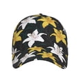 thumbnail image 2 of Kdxio Unisex Lilies Flowers Pattern Baseball Cap Unisex Washed Classic Adjustable Hat, 2 of 8