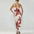 thumbnail image 4 of Miqool Women's Elegant Sleeveless Bodycon Cami Maxi Dresses Spaghetti Straps Floral Print Boho Slip Long Dress Party Club Back Slit Beach Sundresses, 4 of 6
