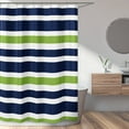thumbnail image 2 of Stripe Navy and Green Fabric Shower Curtain by Sweet Jojo Designs, 2 of 5