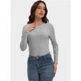 thumbnail image 6 of Womens Long Sleeve Stretch Crew neck T-Shirt Fitted Casual Basic Tops, 6 of 6