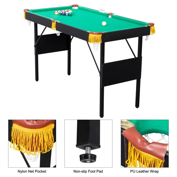 48-Inch Billiard Table, Indoor Pool Game Table, w/Balls, Sticks, Chalk,  Brush and Triangle, Great Gift for Boys and Girls - Walmart.com