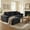 Black, variant on 106" Faux Rabbit Fur Velvet Traditional Sofa, Comfy Couch with All Foam Structure, Modern Sofa Couch with Modular Layout for Living Room Apartment, Black