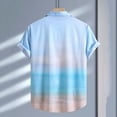 thumbnail image 5 of Short Sleeve Shirts for Men Button-Down Collared Tshirts Shirt Mens Trendy Gradient Printed Lightweight Breathable Hawaiian Beach Tees Tops, 5 of 7