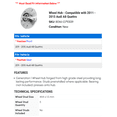 thumbnail image 2 of Wheel Hub - Compatible with 2011 - 2015 Audi A8 Quattro 2012 2013 2014, 2 of 2