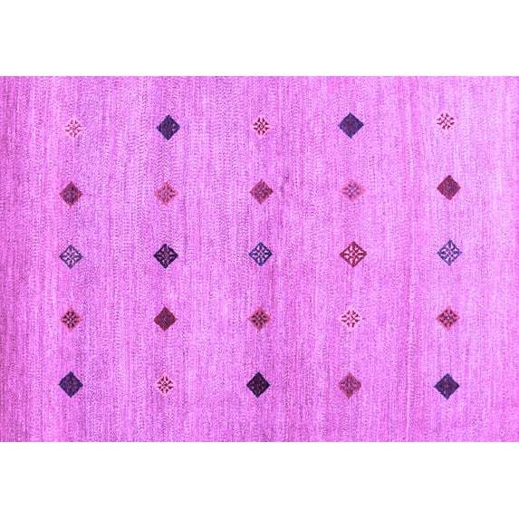 Ahgly Company Indoor Rectangle Abstract Purple Contemporary Area Rugs, 2' x 3'