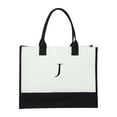 thumbnail image 1 of Canvas Bag With Adjustable Zipper Strap For Initial And Makeup Bags, Womens Birthday Gift, 1 of 1