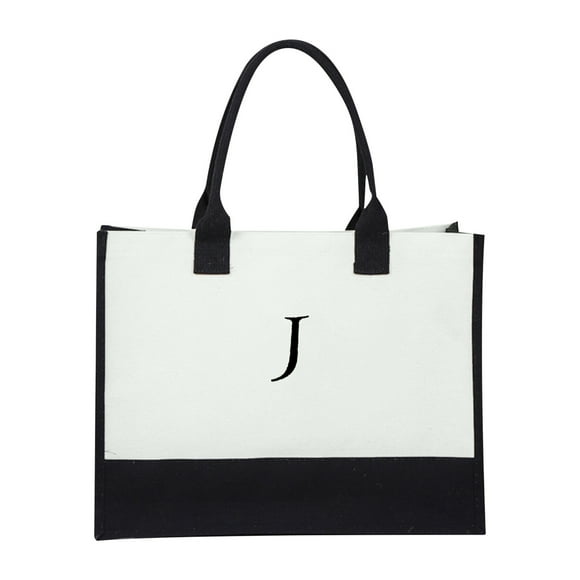 Mochila ajustable, bolsa canvas con cremallera, organizadora de maquillaje, para bolsa inicial, regalo de cumpleaños, portátil, resistente, ideal para viajes, uso en oficina,