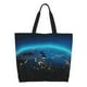 thumbnail image 1 of Balery Planet Earth Bolsa Tote Estilo Estético con Cremalleras, Bolsa de Hombro, Bolsa de Compras Grande y Plegable, 1 of 8