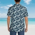 thumbnail image 6 of Daiia A Japanese Great Wave Hawaiian Shirt for Men Gentle Cotton Regular Short Sleeve Casual-Medium, 6 of 9