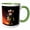 Green/White, variant on 3drose, Firefighting Kitten in Firefighter Uniform, 15oz Two-tone Yellow Mug