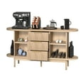 thumbnail image 3 of Dextrus Fluted Sideboard with Drawers, Modern Buffet Cabinet with Storage & Adjustable Shelves, Oak, 3 of 10
