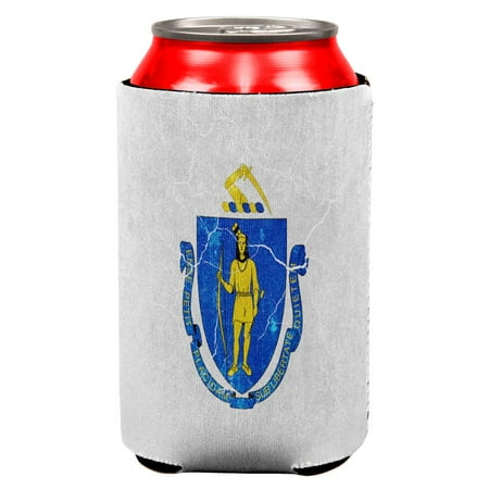 

Massachusetts Vintage Distressed State Flag All Over Can Cooler