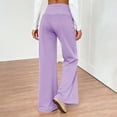 thumbnail image 6 of Tqyyweavej Womens Foldover Yoga Pants Low Rise Solid Color Straight Leg Trousers Loose Wide Leg Lounge Pants for Running S-2XL, 6 of 8