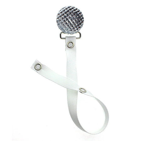 Quilted Crystal Pacifier Clip with Solid Ribbon, Earthy Colors