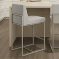 thumbnail image 5 of Amisco Derry 26 In. Counter Stool - Light Grey Polyester / Grey Metal, 5 of 9