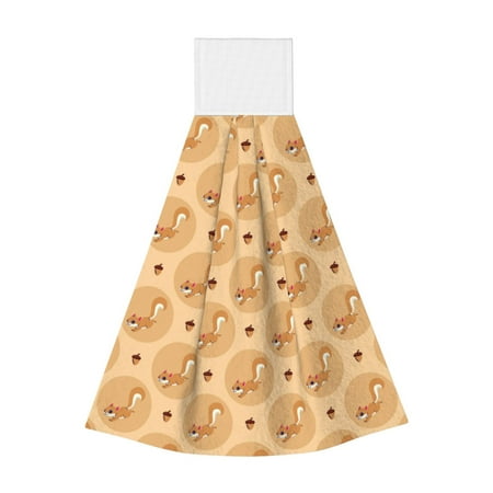 

Gaeub Squirrel And Nuts Print Hand Towels with Hook Hanging Tie Towels Coral Velvet Dishtowels for Bathroom Restroom Home Decor