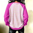 thumbnail image 5 of LUVDA Women's Raglan Stripe Crew Neck Sweatshirt Contrasting Sleeves Relaxed Fit Fall Pullover, 5 of 6