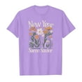 thumbnail image 4 of LUOGENLI T-Shirt pour Filles, Chemises pour Adolescentes, Enfants, Filles, Manches Courtes, Imprimés, Hauts pour Filles, Chemises Tendance Été, Violet 2-3 Ans, 4 of 4