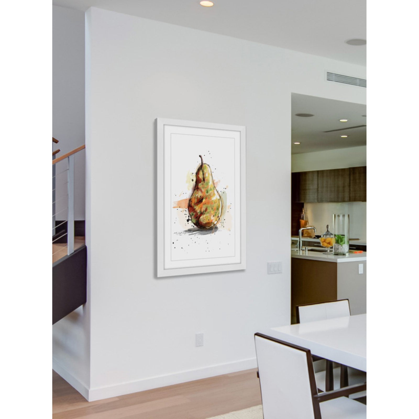 "Poire" by Marie-Eve Pharand Framed Painting Art Print
