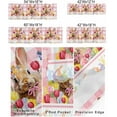 thumbnail image 2 of Easter Bunny Curtain Valance 54x18in,Country Cute Rabbit Kitchen Valances for Windows,Watercolor Tulips Rod Pocket Curtain,Pink Plaid Short Curtains Window Treatment for Bedroom Bathroom Living Room, 2 of 6