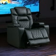 thumbnail image 4 of Bonzy Home Electric Power Recliner Reclining Chair with USB Ports and Cup Holders, Home Theater Seating with LED Light Movie & Media Room Chairs, 4 of 8