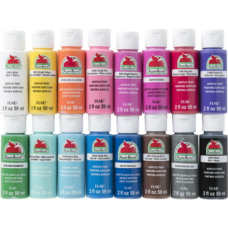 Apple Barrel Acrylic Paint Set, 16 Piece (2-Ounce), Best Selling Colors, (Best Pants For Overweight)
