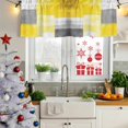 thumbnail image 5 of Oil Painted Yellow Grey Curtain Valances for Windows, Kitchen Valance Window Treatments Panel 2 Pack, Artwork Geometric Modern Abstract Rod Pocket Short Curtains for Bathroom Bedroom 42 x 18 Inch, 5 of 8