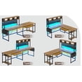 thumbnail image 2 of L Shaped Gaming Desk with Led Lights, Reversible Computer Desk with Keyboard Tray, Pegboard and Storage Bagand, Home Office Desk, 2 of 7
