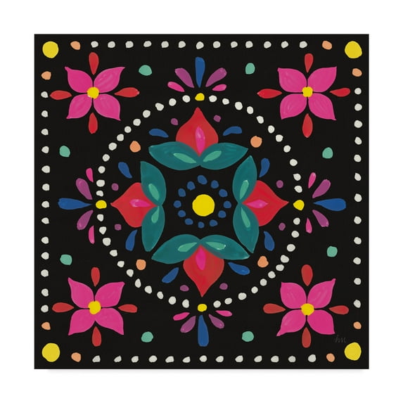 Trademark Fine Art 'Floral Fiesta Tile VIII' Canvas Art by Laura Marshall