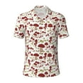 thumbnail image 2 of Daiia Mushroom Pattern Men’s Polo Shirts,Solid Deck Shirt,Classic Fit, Breathable Cotton Polo for Casual and Sport Wear-XX-Large, 2 of 7