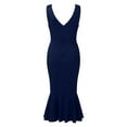 thumbnail image 5 of VUPSGEZ Women Elegant Midi Bodycon Dress Sleeveless Backless Ruffle Hem Mermaid Formal Cocktail Wedding Guest Dresses Mini Dresses (Navy,M), 5 of 9