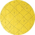 thumbnail image 1 of Ahgly Company Machine Washable Indoor Round Solid Yellow Modern Area Rugs, 7' Round, 1 of 4