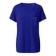thumbnail image 3 of Fiudx Ofertas Relámpago Camiseta de Manga Corta con Cuello En V y Bolsillos Informales para Mujer, 3 of 5