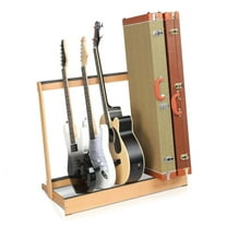 Wqmh Electric Guitar Hard Case, Wooden Hard-Shell Protective Carrying Case for KLP-Style Electric Guitar with Lock Latch Padding, Linen Gray