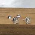 thumbnail image 2 of Meera Jewels Stud Silver Little Tiny @ Symbol Stud Letter Alphabet Earring Stud with Pushback, 2 of 7