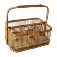 thumbnail image 1 of Cesta para utensilios de cocina, soporte para utensilios de cocina, organizador de cubiertos de ratán de bambú tejido a mano, organizador de cubiertos Cuadrícula rectangular 4, 1 of 9