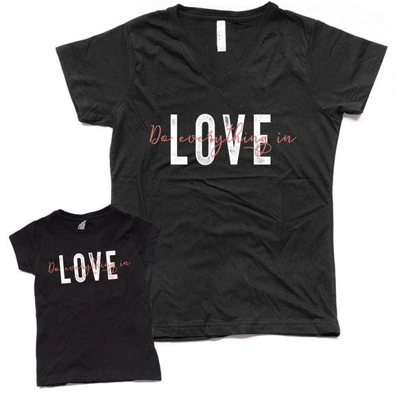 NanyCrafts' Do Everything in Love Mom and Daughter Matching Set