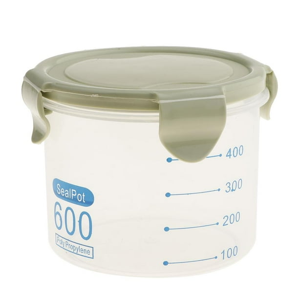Contenedor de cereales Stow, recipientes de plástico para almacenar alimentos, refrigerios y cocina. Verde 600ml