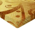 thumbnail image 2 of Ambesonne Modern Fitted Sheet, Floral Swirls Leaves, Full Size, Earth Yellow Brown, 2 of 3