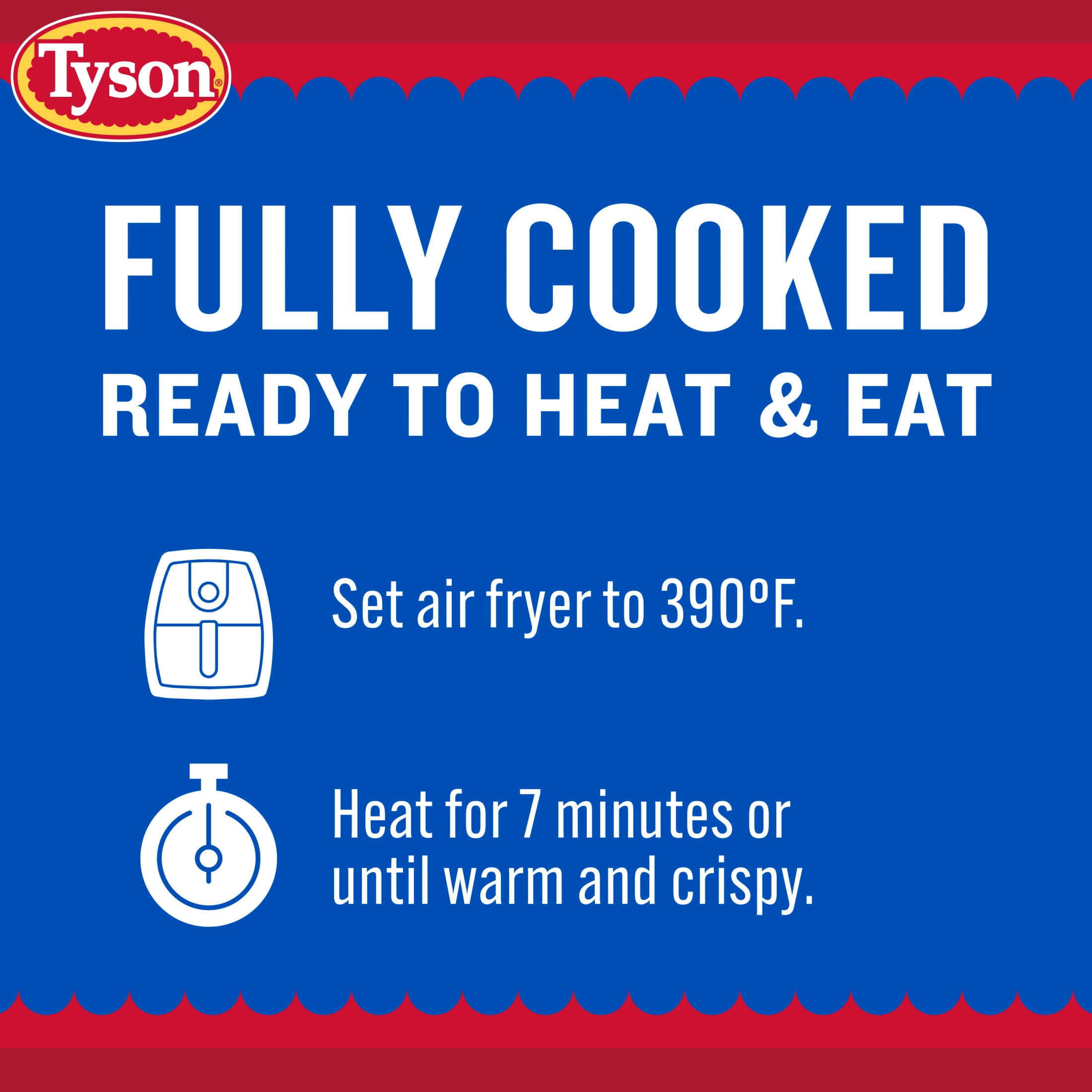 Tyson Frozen White Meat Chicken Nuggets, Family Pack, 64 oz, 11g Protein per Serving (Fully Cooked)