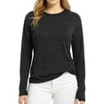thumbnail image 6 of WTOBBY Women's Solid Color Long Sleeve Sports Top, Fitness Slim Fit Shirt with Finger Cots, Athletic Wear for Active Lifestyle, Breathable Workout Tee,Black L, 6 of 6