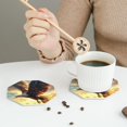 thumbnail image 6 of Pofeuu Golden Sky Bald Eagle Print Leather Coasters Set of 6, Round Cups Mugs Mat Pad for Home Kitchen Heat Resistant Drink Coasters,Octagon, 6 of 7