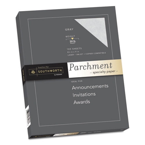 Parchment Specialty Paper, 24 lb Bond Weight, 8.5 x 11, Blue, 100/Box Parchment Specialty Paper, 24 lb Bond Weight, 8.5 x 11, Blue, 100/Box