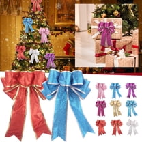CoreLiving Christmas Tree Bows and Ribbon Set, Glitter Wreath Bows for Large Christmas Tree Decorations, Big Festive Bow for Xmas Party, Fireplace Mantel, Gift Box Decor