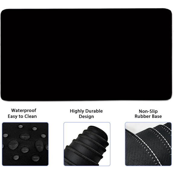 Large Keyboard Mouse Pad Set, Extended Mouse Pad Keyboard Wrist Rest Support, Memory Foam Ergonomic Easy Typing, 4Pcs (35.4×15.11 in) Desk Pad Set for Home Office Study Game - Green