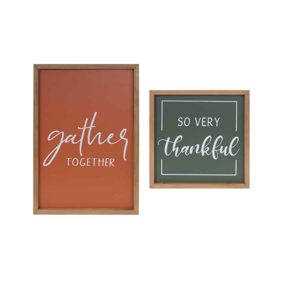 Melrose "Gather Together" and "So Very Thankful" Wall Signs - 18" - Set of 2