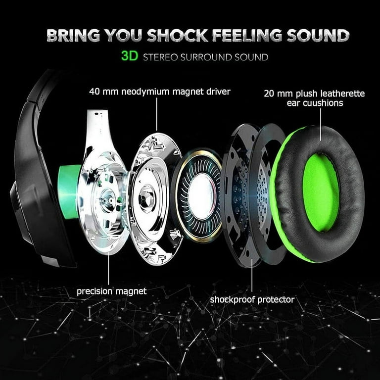 BlueFire Gaming Headset for PS4 PS5 Xbox One PC with Noise Canceling MIC LED RGB Light Walmart